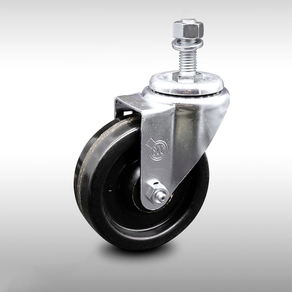 4 Inch SS Phenolic Wheel Swivel 1/2 Inch Threaded Stem Caster